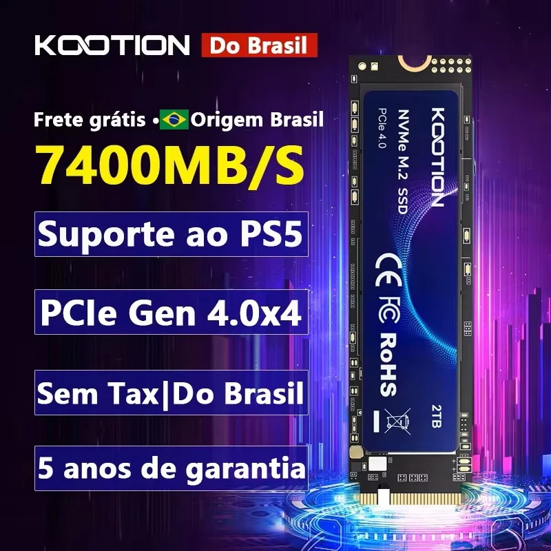 KOOTION X16Plus SSD NVMe M2 1TB 2TB 4TB Gen4x4 Disco rígido interno de estado sólido PCIe 4.0x4 2280 SSD M.2 Drive para PS5 Laptop PC