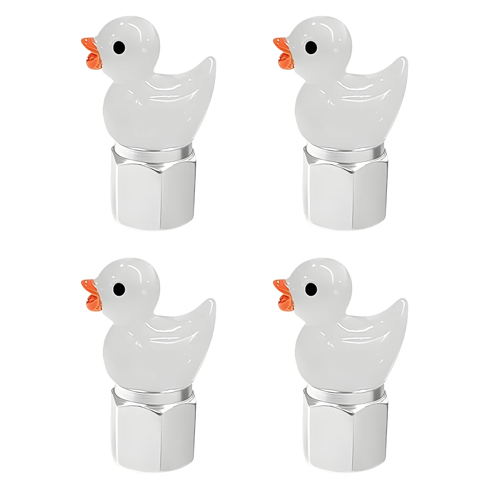 4 قطع من أغطية صمامات إطارات البط اللطيفة، أغطية جذع الصمام المزخرف العالمي لصمامات الهواء للدراجات النارية والسيارة #1