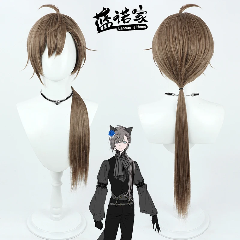 

NIJISANJI Virtual YouTube Vtuber Yoba, парик для косплея, реквизит для Хэллоуина, карнавала, синтетические волосы, термостойкое волокно + шапочка для парика