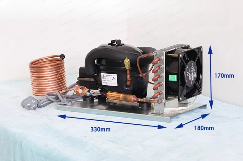 QD30W 220V Chiller Repair Kit with Compressor & Pump, Complete Micro Refrigeration Unit Upgrade