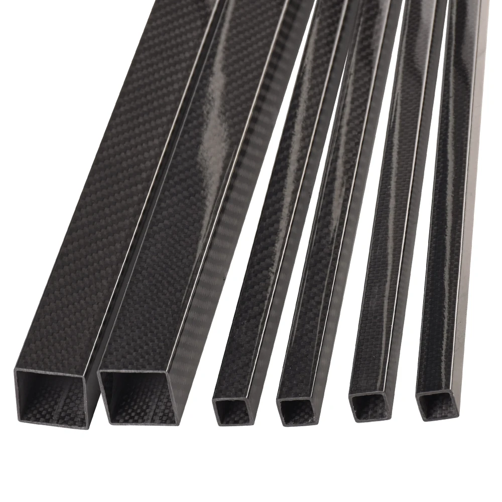 

1Pcs Twill Plain Glossy Length 1000mm OD20mm 22mm 24mm 26mm 28mm 3K 100% Full Carbon Fiber Rectangular Square Tube