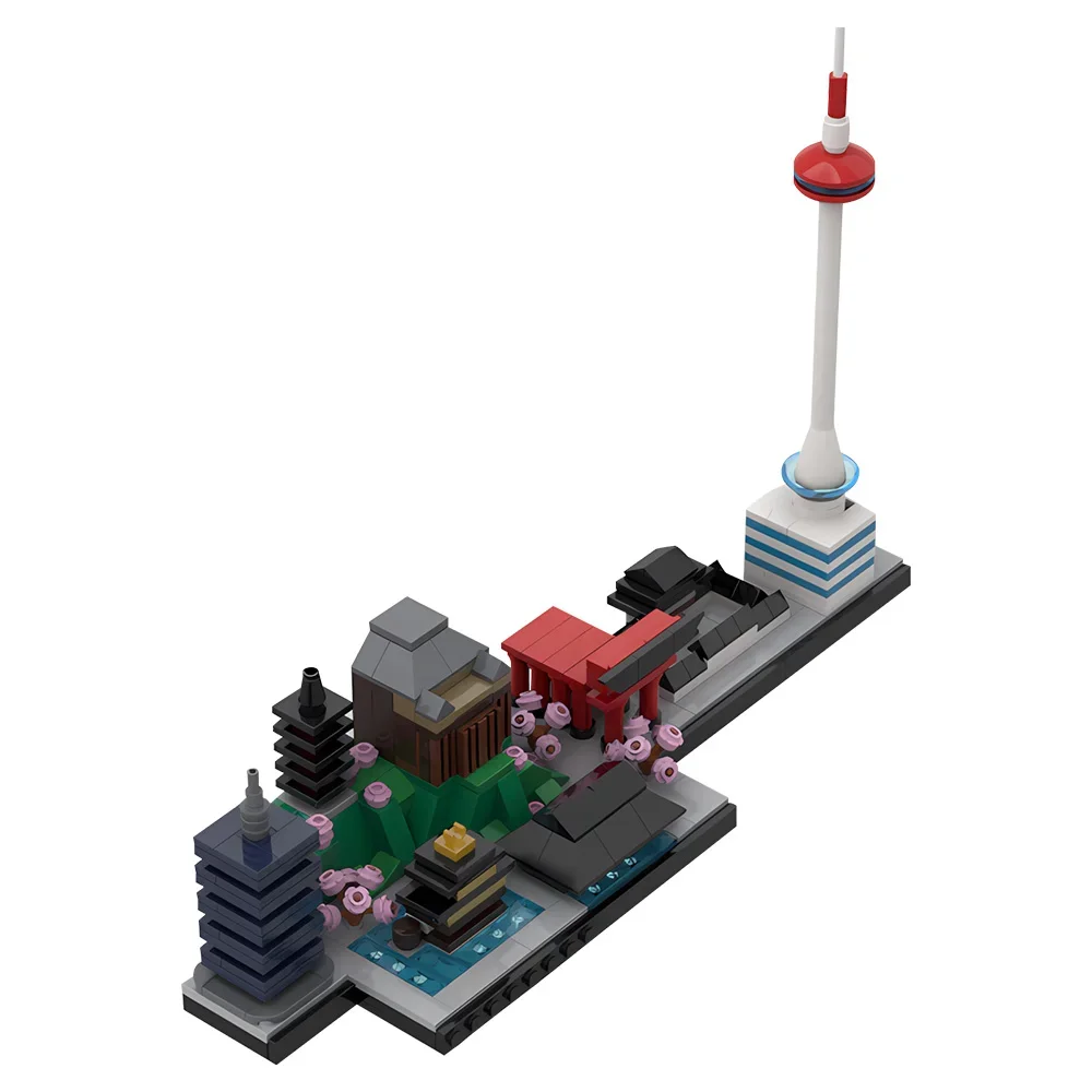 MOC Stad Beroemde Kyoto Scène Kyoto Skyline Bouwstenen Model Street view Architectuur Bricks Gemonteerd Speelgoed voor Kinderen Gift