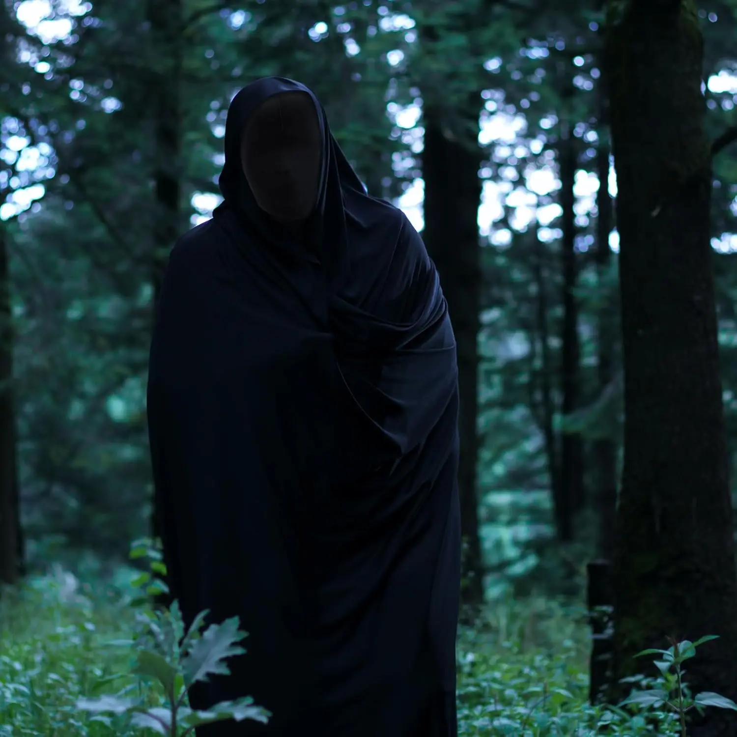 Masque complet noir en spandex pour Halloween, couvre-tête Morph sans visage pour costume de fête adulte