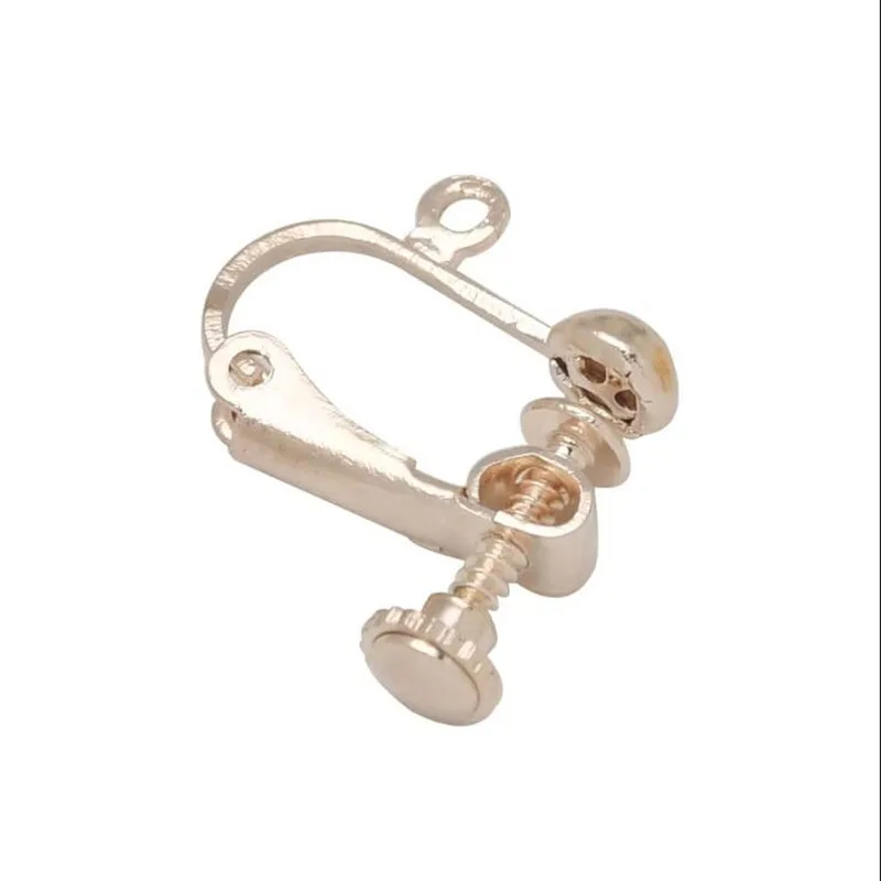 10 Pieces Clip-on Earring Findings Components Screw Back Ear Wire Non Pierced Earring Converter with Loop for Jewelry Making image 6