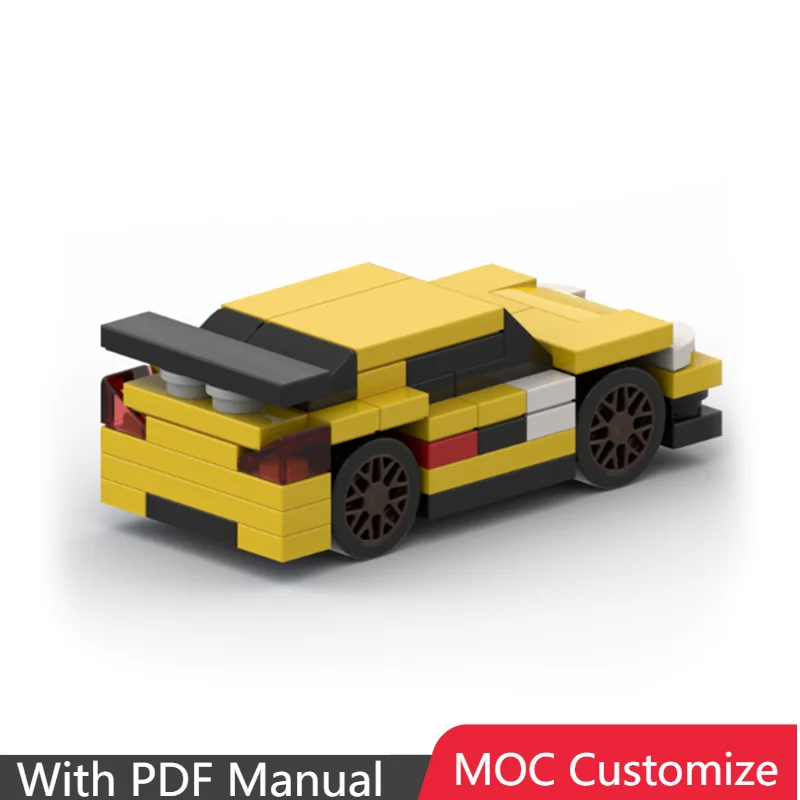 

68 PCS MOC Customize Creative Yellow Drift Racing Building Blocks Model Educational DIY Assembly Toy For Boys Christma Gifts