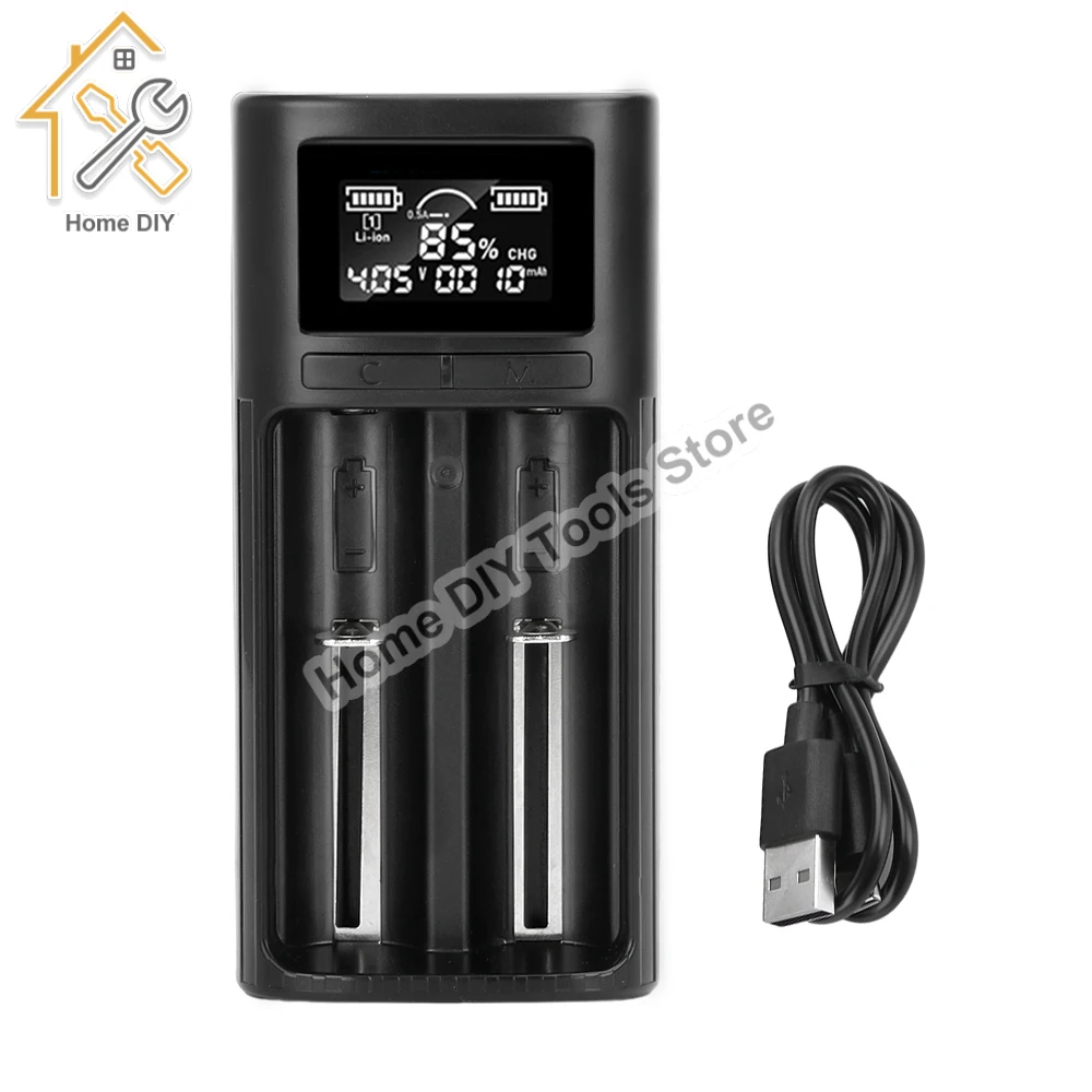 Battery Smart Charger USB LCD Digital Display Lithium NiMH Battery Charger For 18650 18350 18500 16340 21700 20700B 20700 14500