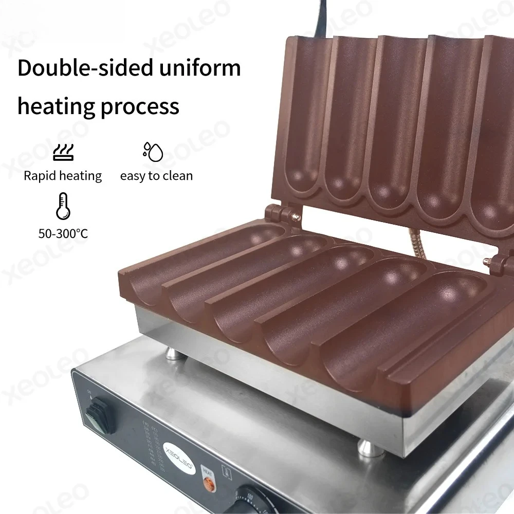 XEOLEO Electric Chicken Rolls Rolling Machine 5PCS Non-Stick Grasping Pancake Maker