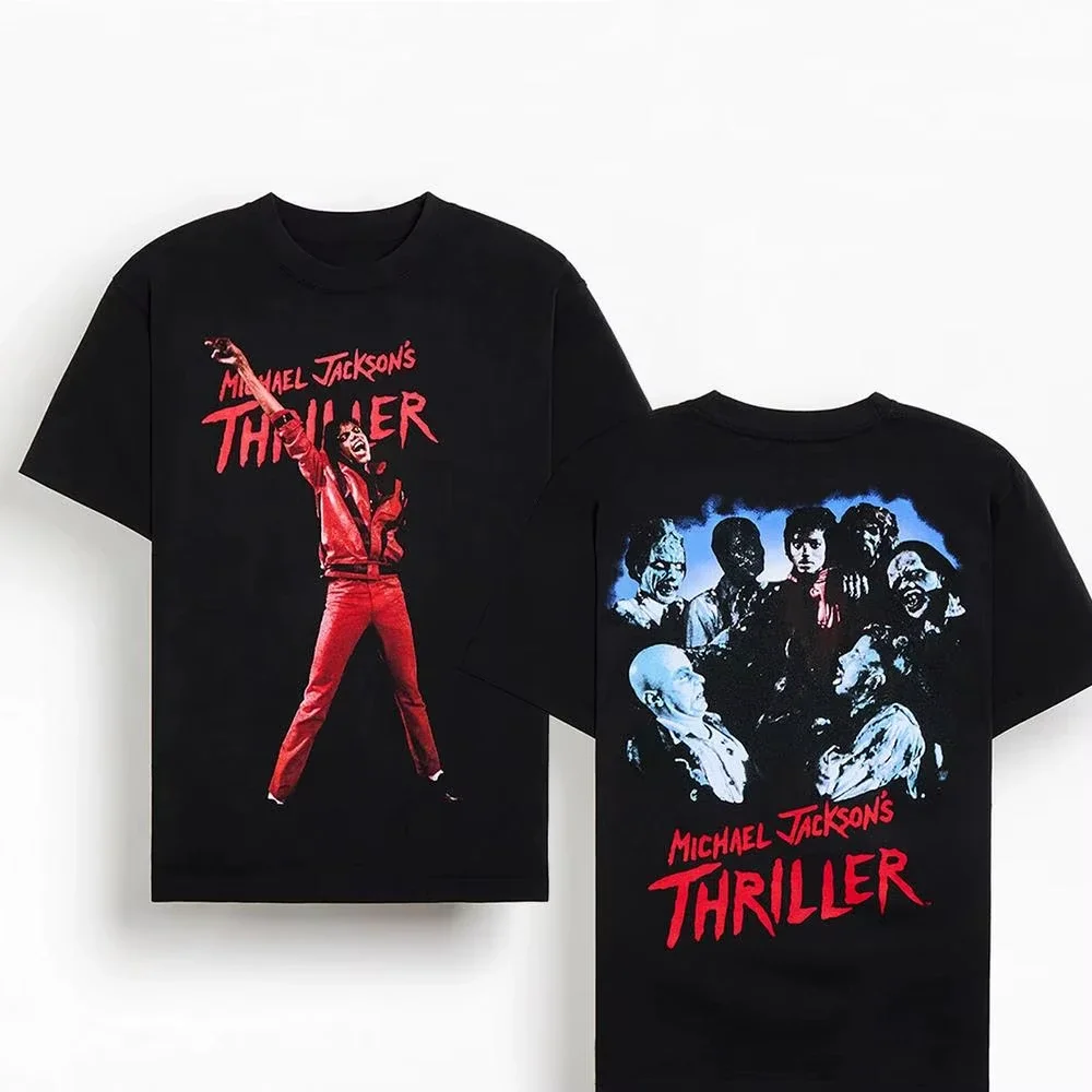 Michael Jackson Thriller Cotton T Shirt Unisex Men's and Women's High Quality Y2K Streetwear Casual Short Sleeve Tops