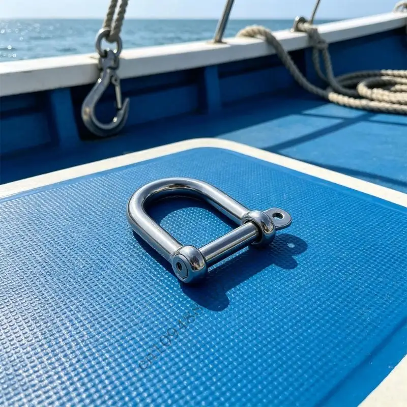Stainless Steel D Shackle Broad Frame Hardware for Marine Rope and Chain Use