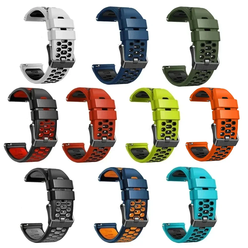 24mm Strap For TicWatch Pro 5 Band Replacement Wristband For TicWatch Pro 5 Smartwatch Silicone Sports Watchband Bracelet Correa