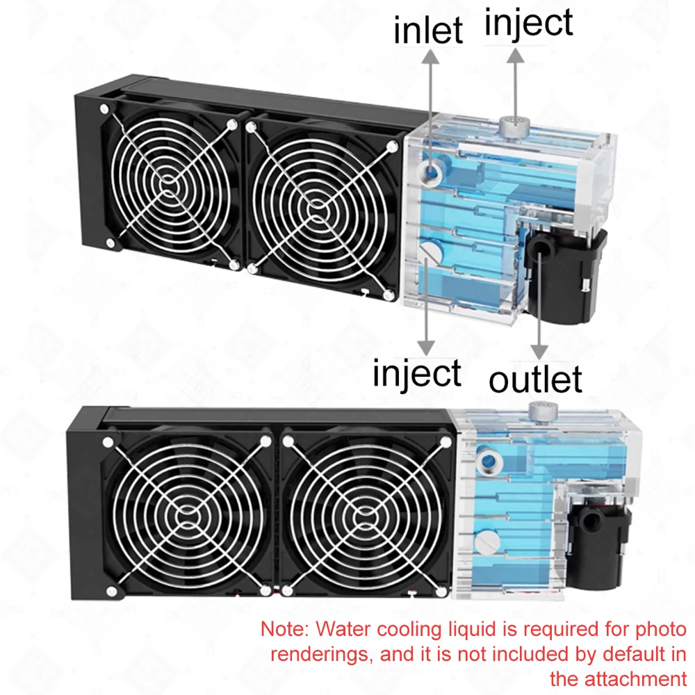 Bomba de 12V/24V, tanque de agua, radiador de doble capa de 45mm de espesor con ventilador Dual de 2800rpm, módulo AIO, refrigeración por agua FREEZEMOD MOD SLMZ-T-240