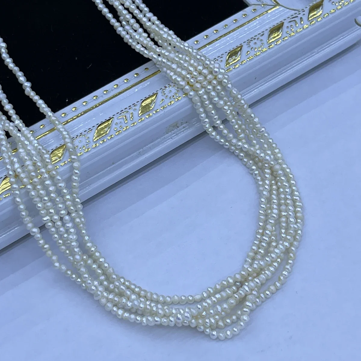 Natural Freshwater Pearl 2-2.5mm AA Fine Buns Round Loose Bead Jewelry Make DIY Necklace Bracelet Accessories Gift Women Wedding