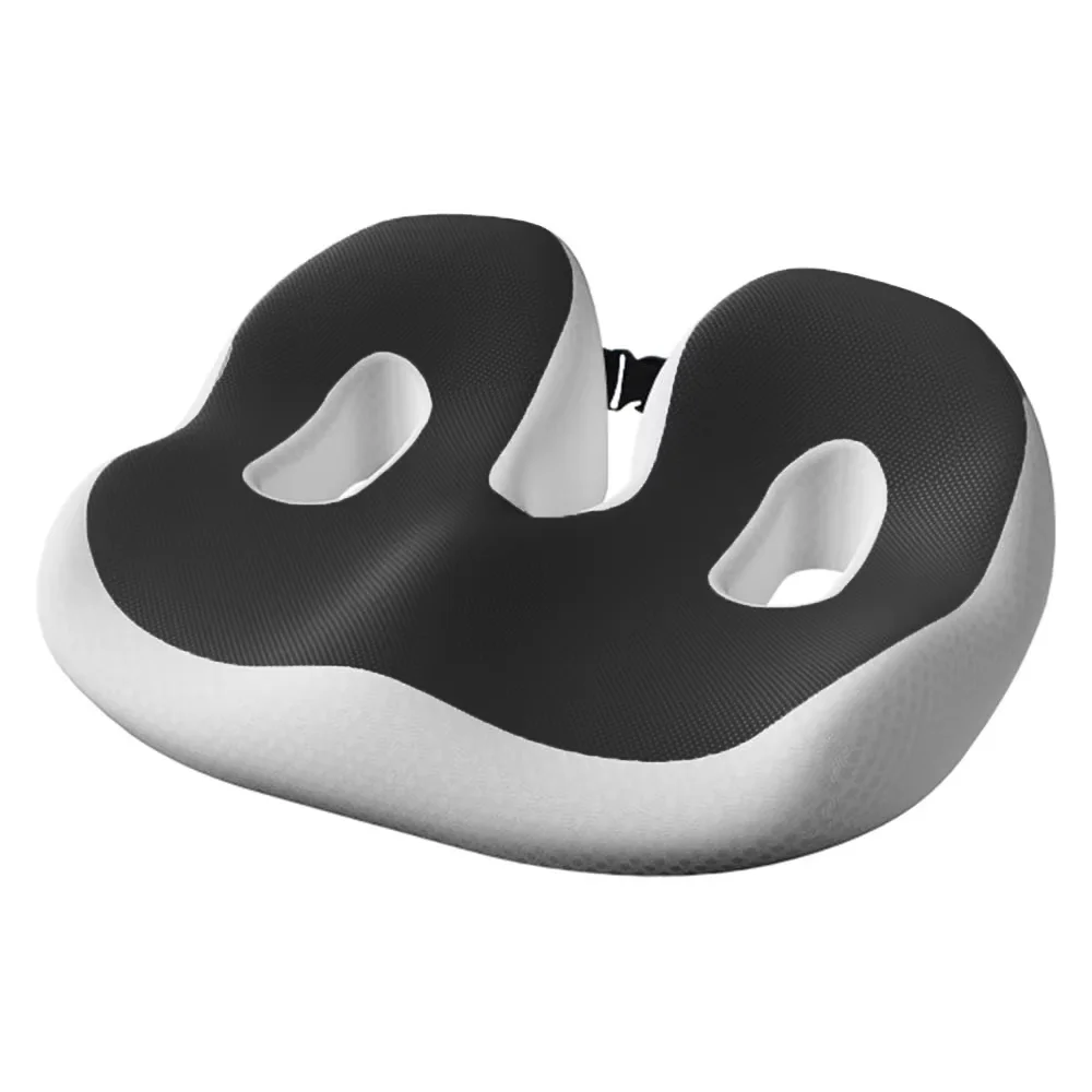 Pressure-Resistant and Breathable Ergonomic Seat Cushion with Slow-Recovery filling and Curved Surface Fitting the Hips