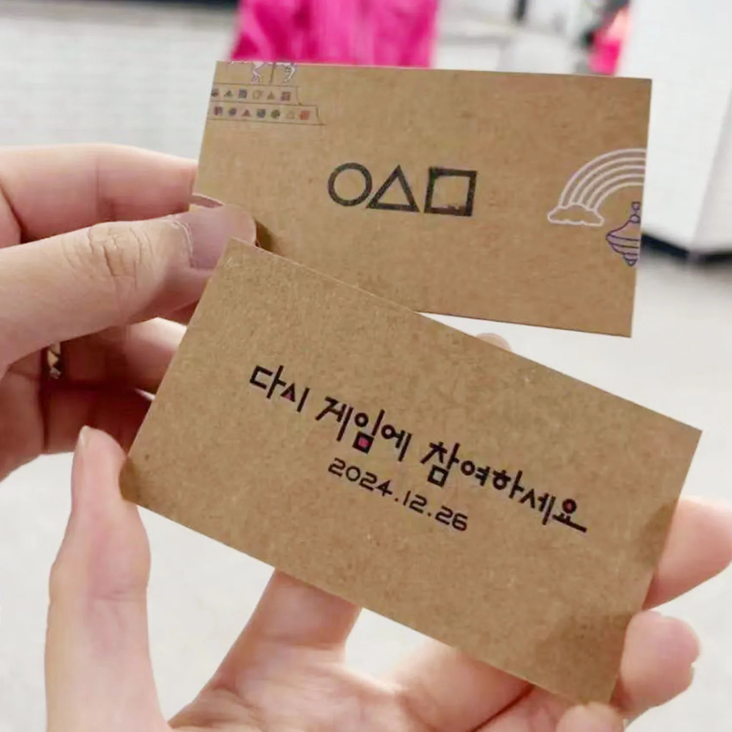 20-50pcs Game Party Invitation Card Cosplay Anime Square Triangle Circle New Year Party Cos Cosplays Costumes Anime Accessories