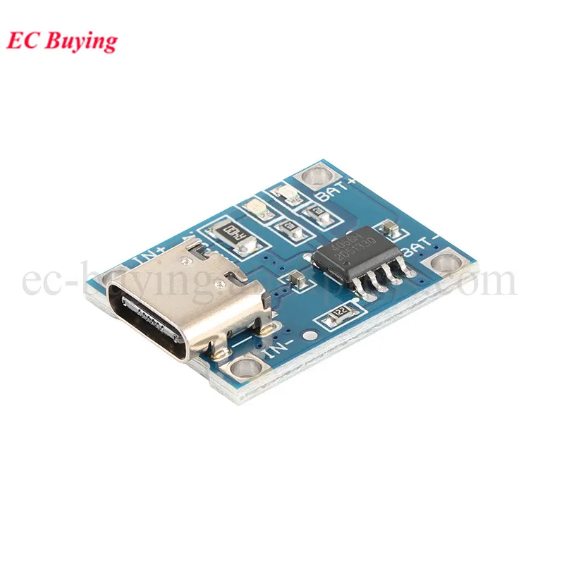 10Pcs/1pc TYPE-C USB 5V 1A 18650 TP4056 Lithium Battery Charger Module Charging Board DC 4.2V 4.5V-5.5V Input Voltage HW-387 image 3