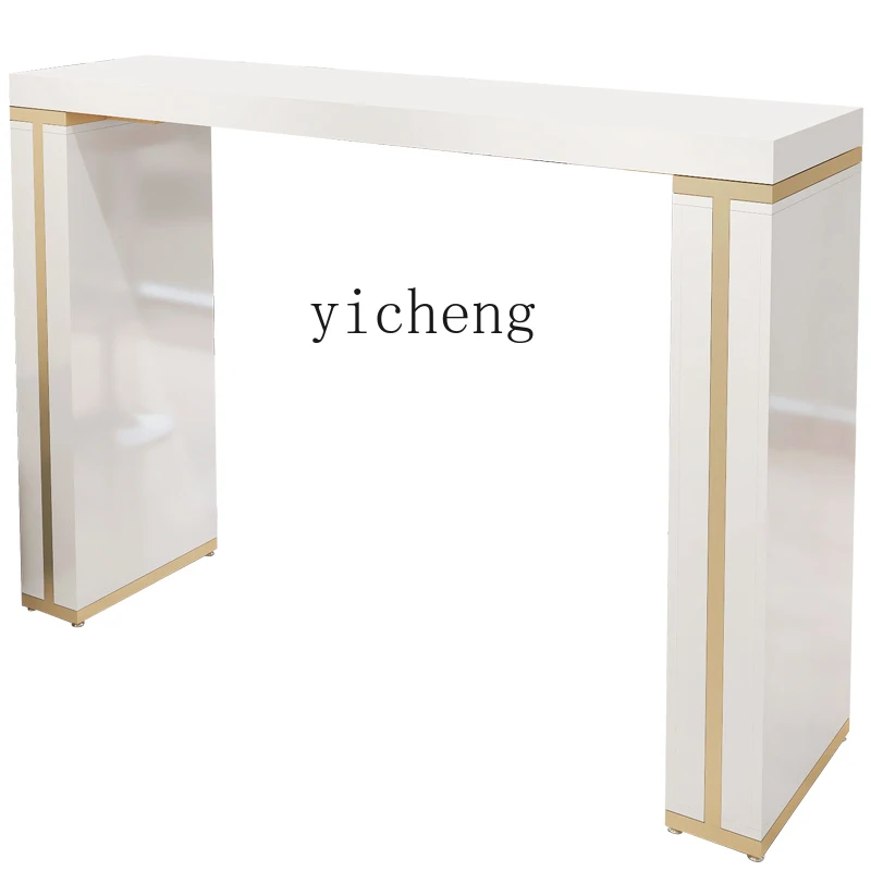 XL rock slab balcony bar table household living room partition dining table island table integrated high