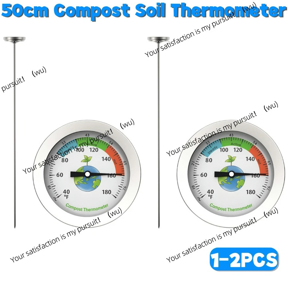 Stainless Steel 50cm Compost Soil Thermometer Tester Temperature Measuring Probe
