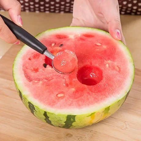 

Ice Cream Dessert Sorbet Kitchenware Cook Tool Stalinless Steel Dual Double-end Melon Baller Scoop Fruit Spoon