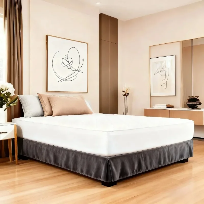 35cm Deep Base Wrap Bed Skirt Velvet Valance Dust-proof Velvet Divan Frame Cover Fully Elastic Fabric Three-side Protection