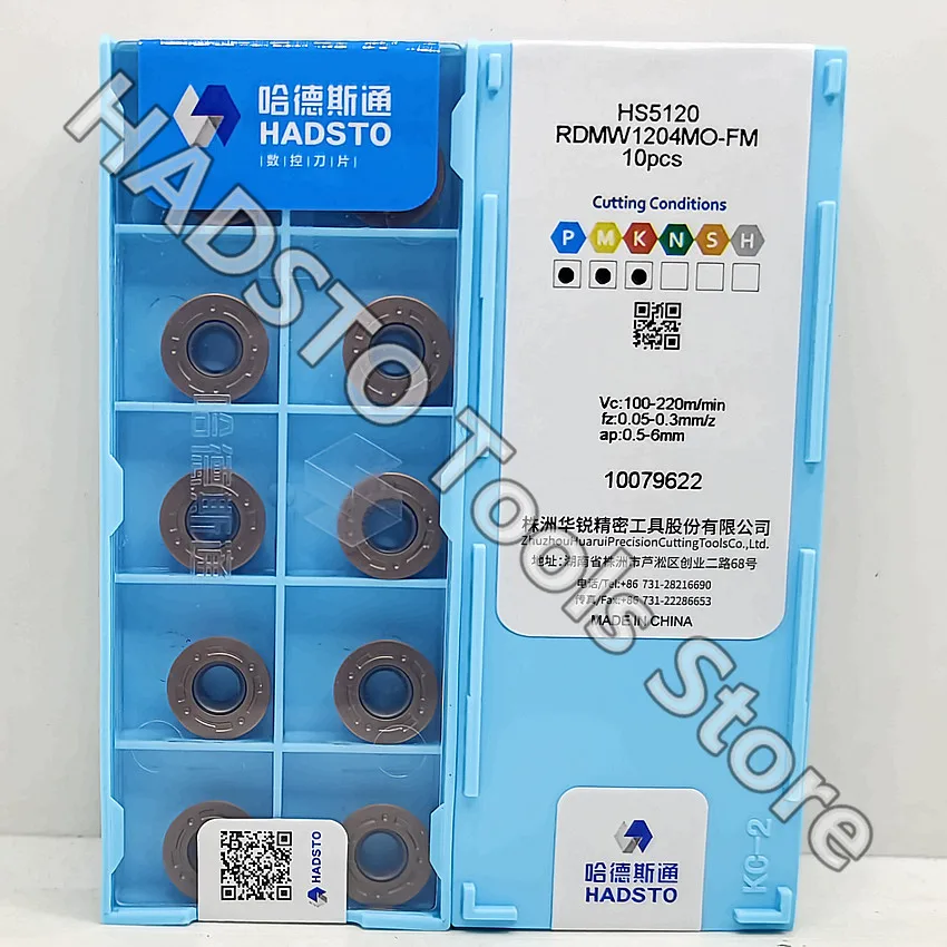 

RDMW1204MO-FM HS5120 RDMW1204MO-FM RDMW1204MO R6 RDMW HADSTO CNC carbide inserts Milling inserts For Stainless steel 10pcs/box