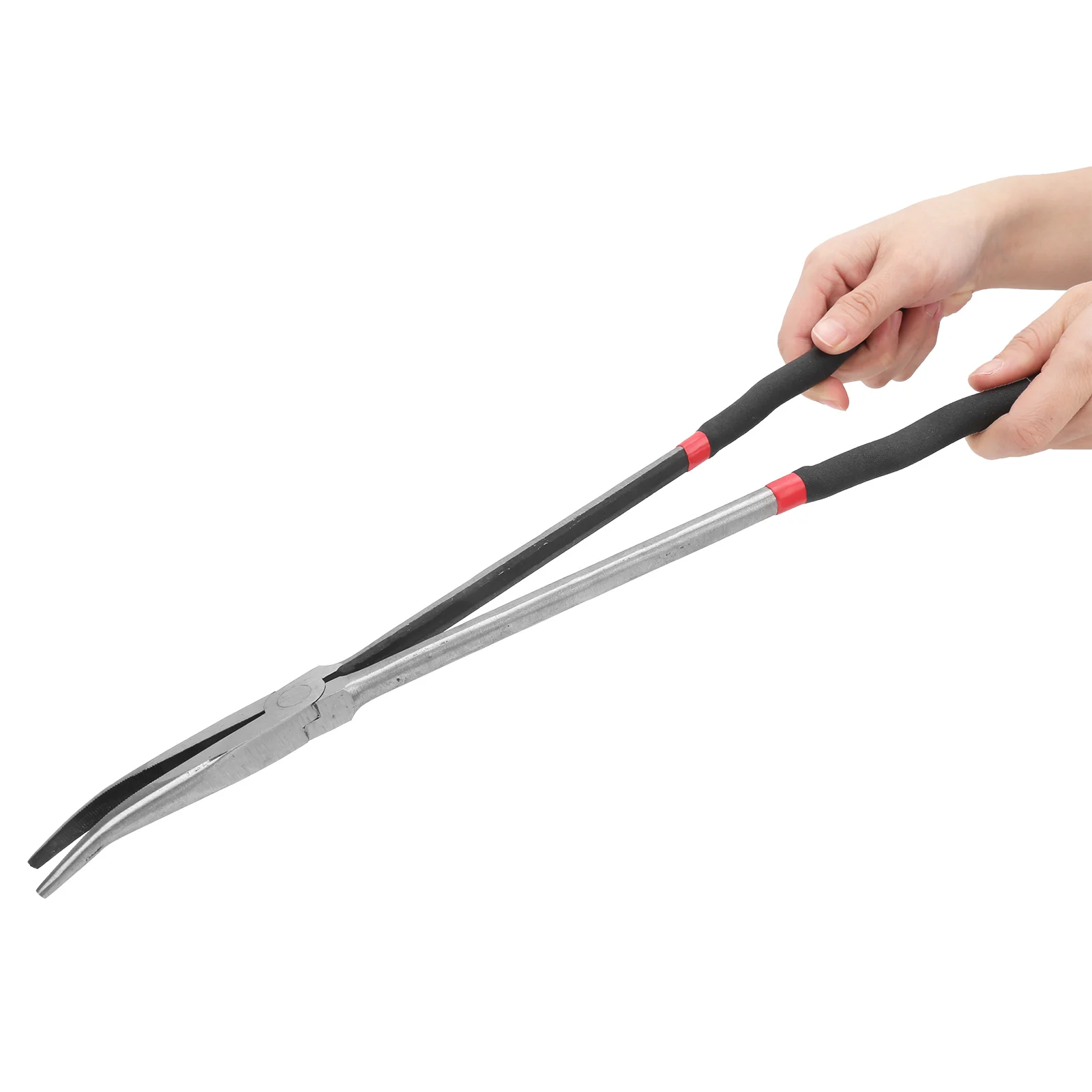 16in Needle Nose Pliers Pliers Needle Nose Pliers 25° Long‑Handled Tool Steel High Temperature Quenching Clamp 16in 400mm