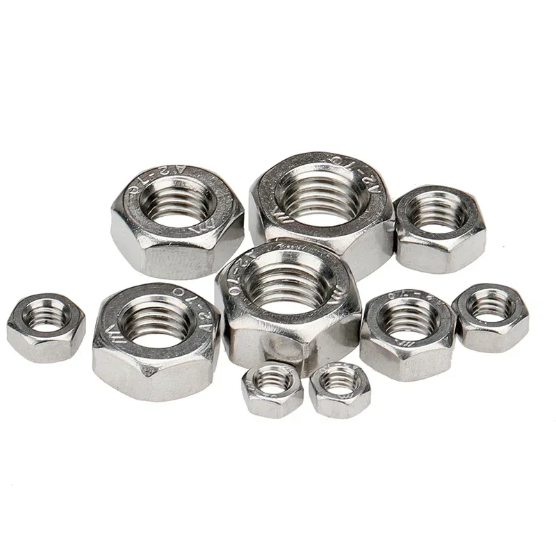 M12 M14 DIN 934 Hex Nut 304 Stainless Steel s Hexagon  M18 M20 M24 M27 M30 M36 M42 Screw Cap Lock Bolt Metric thread