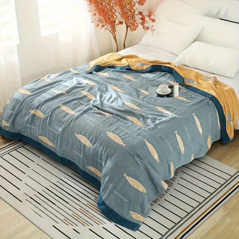 1pc Soft & Cozy Cotton Gauze Towel Cover Blanket - Multifunctional Bed Blanket For Nap, Car, And Bed Cover - Gentle On Skin, Mac
