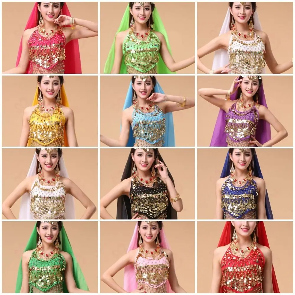 Biustonosze z frędzlami do tańca brzucha, cekinowe topy, poliestrowe kostiumy sceniczne, kostiumy do tańca latynoamerykańskiego z frędzlami, kostiumy na występy, do klubów nocnych