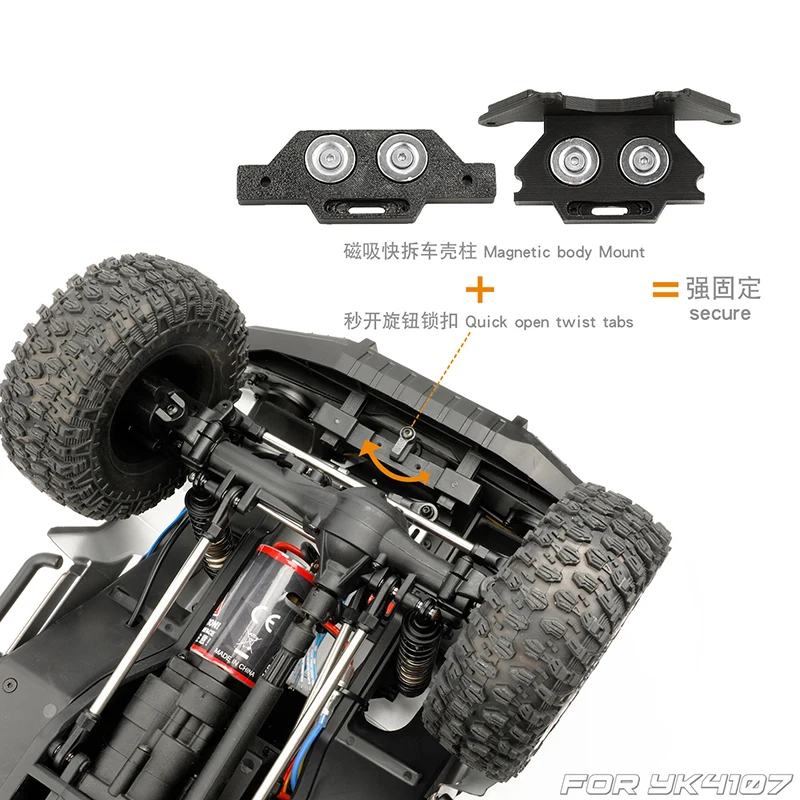 Quick Disassembly of Car Shell Buckle Magnetic Car Shell Column Second Opening Knob Switch for 1/10 RC Crawler Car Traxxa YK4107