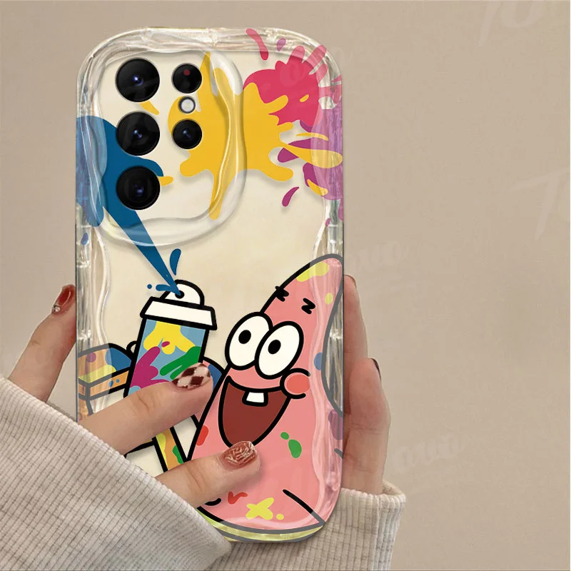 Etui na telefon Samsung Galaxy S24 Ultra S23 S22 Plus S21 S20 FE A25 A55 A35 Graffiti SpongeBobs Patrick gwiazda fala silikonowa obudowa