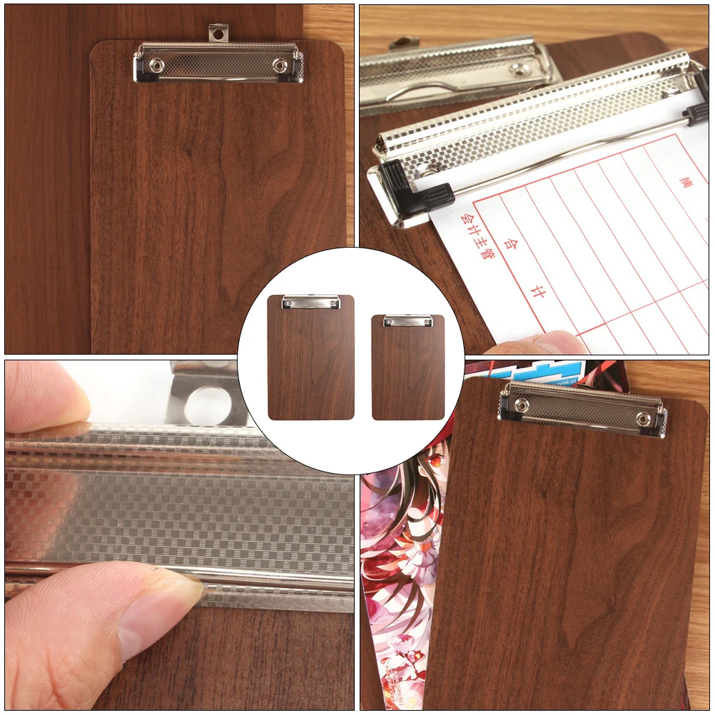 2PCS Wooden Menu Clip Holder Kitchen Restaurant A4 A5 Light Portable Easy Use