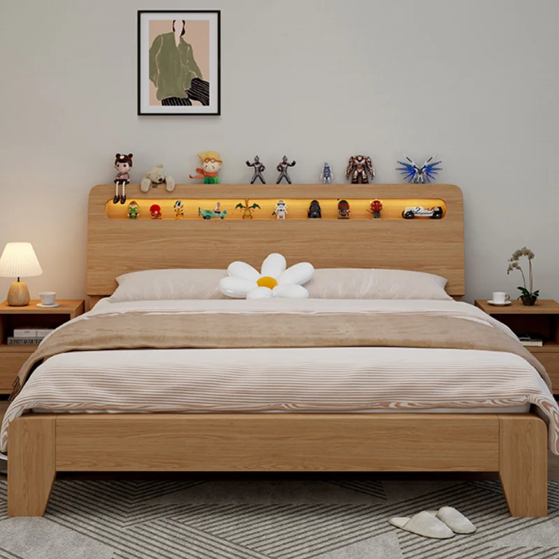 Nordic Luxury Bed Frames Wood High End King Size Low Price Double Bed Frames Headboard Lit Deux Place Furniture For Bedroom image 4
