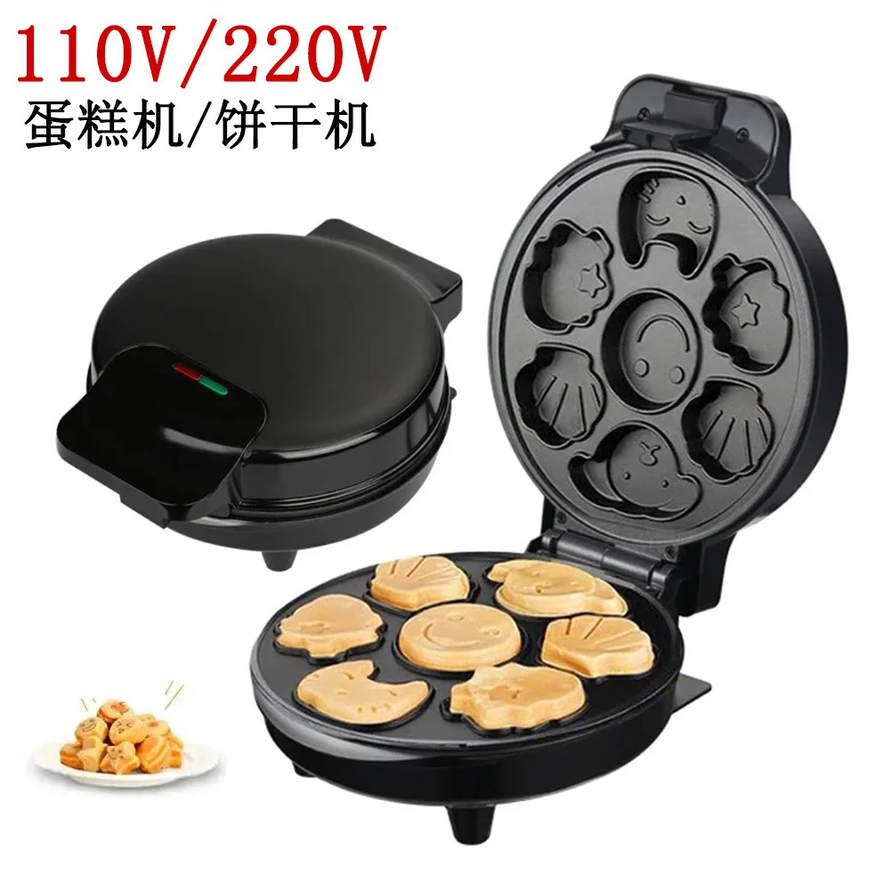 110V Cartoon Cake Maker Waffle Machine Biscuit Maker Double Sided Heating Electric Breakfast Machine