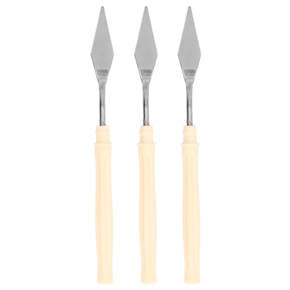 6pcs Metal Blade Palette palette tool Set Plastic Handle Pointed Head Painting Spatula Color Mixing palette tool