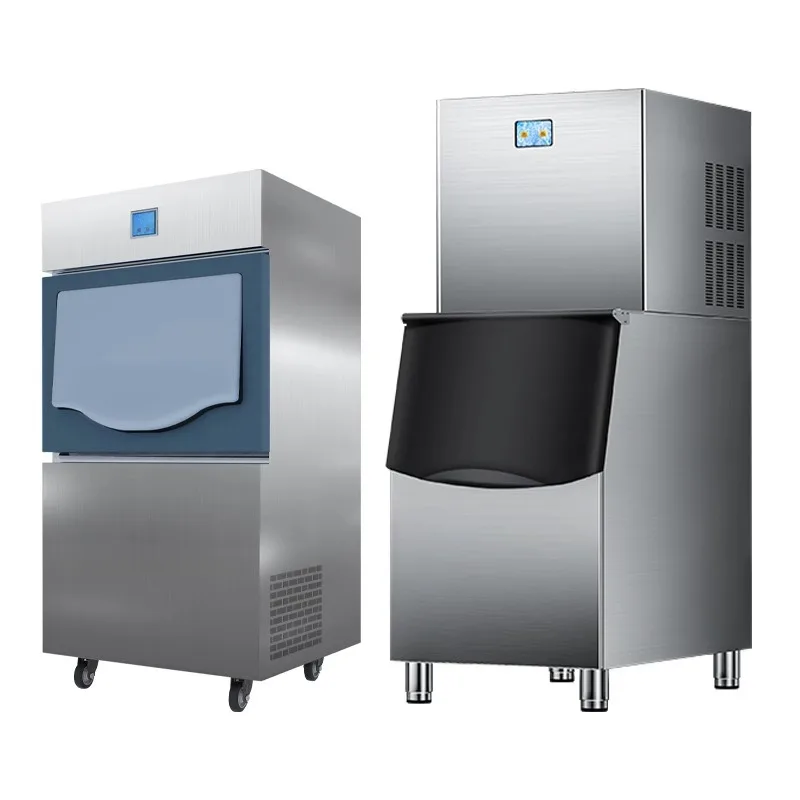 Ice machine commercial milk tea shop bar square ice crescent ice cube machine