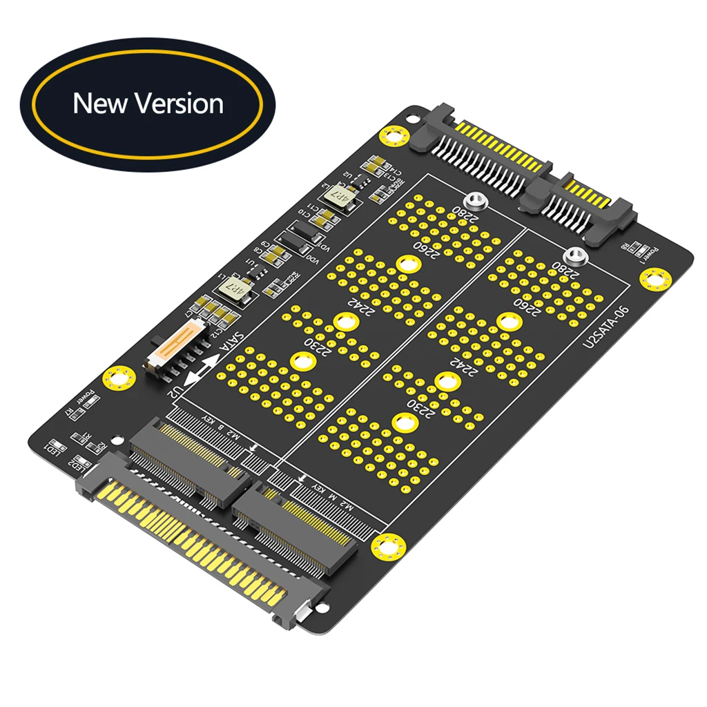2-in-1 M2 SSD-Adapter M.2 NVME M Key zu U.2 SFF-8639 M.2 SATA B Key zu SATA 2.0 2,5-Zoll-Konverter für 2230 2242 2260 2280 M2 SSD – Detail 3