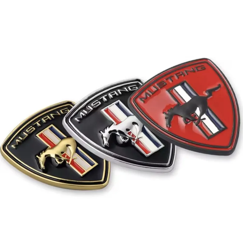3D Car Badge Body Side Metal Stickers Shield Styling Auto Accesorios For Ford Mustang 350 500 GT Cobra