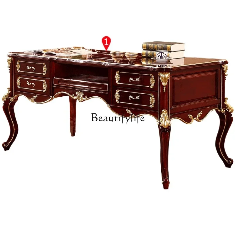 

z.European-style desk American all-solid wood computer desk home