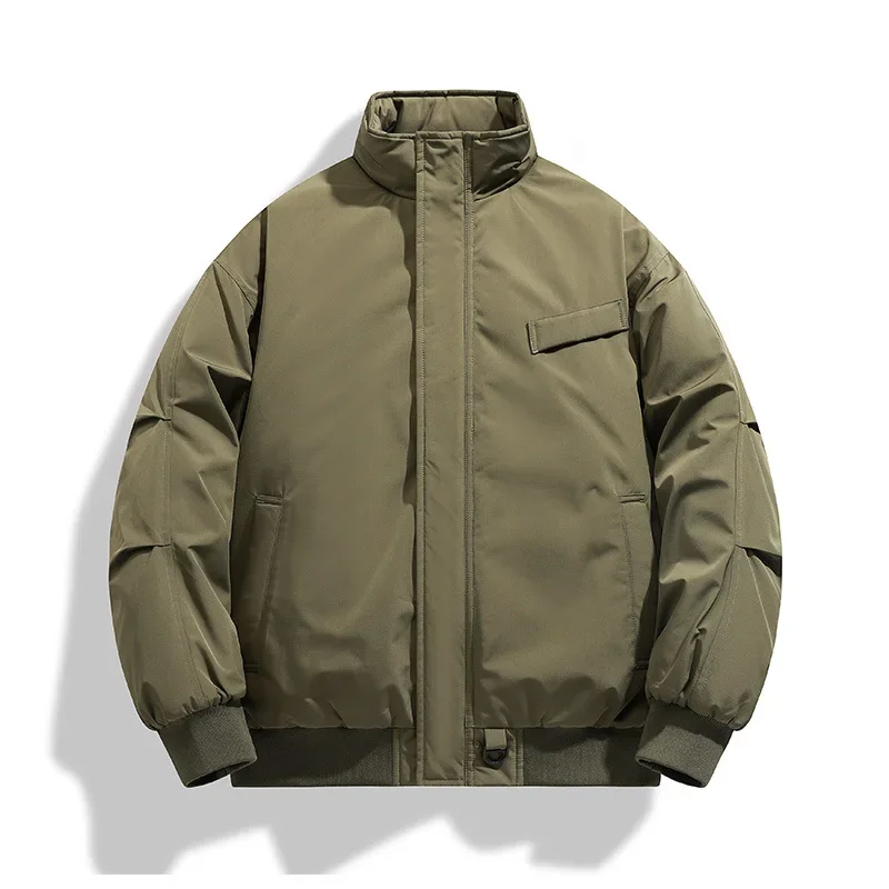New Fashion Men Loose Stand Collar Casual Dowm Jackets Man Thicker Warm Parkas Good Quality Male Short Winter Jackets Size 4XL