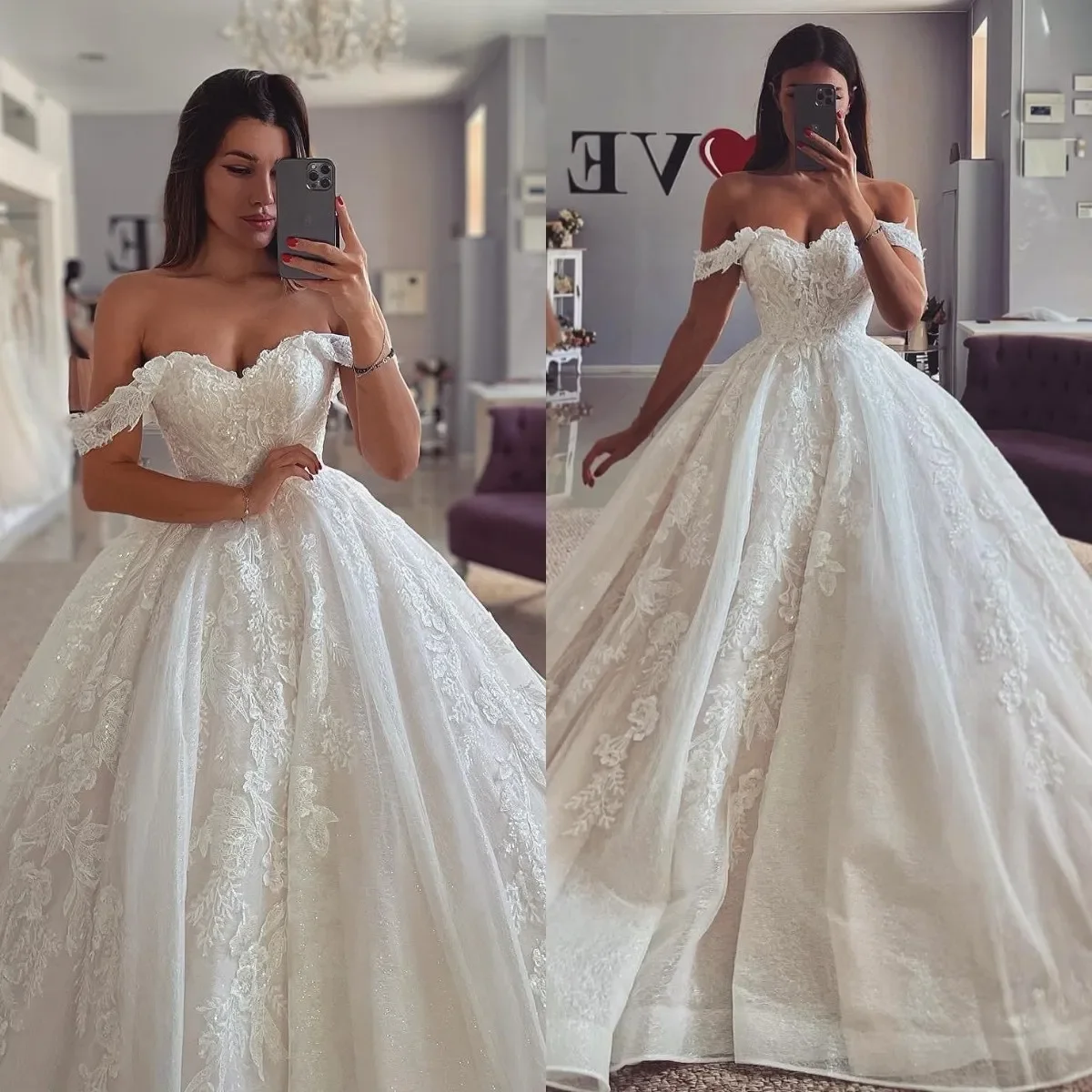 

Customized Vintage A Line Wedding Dress off shoulder country fulllace Wedding Dresses lace vestidos de novia Tulle bridal gowns