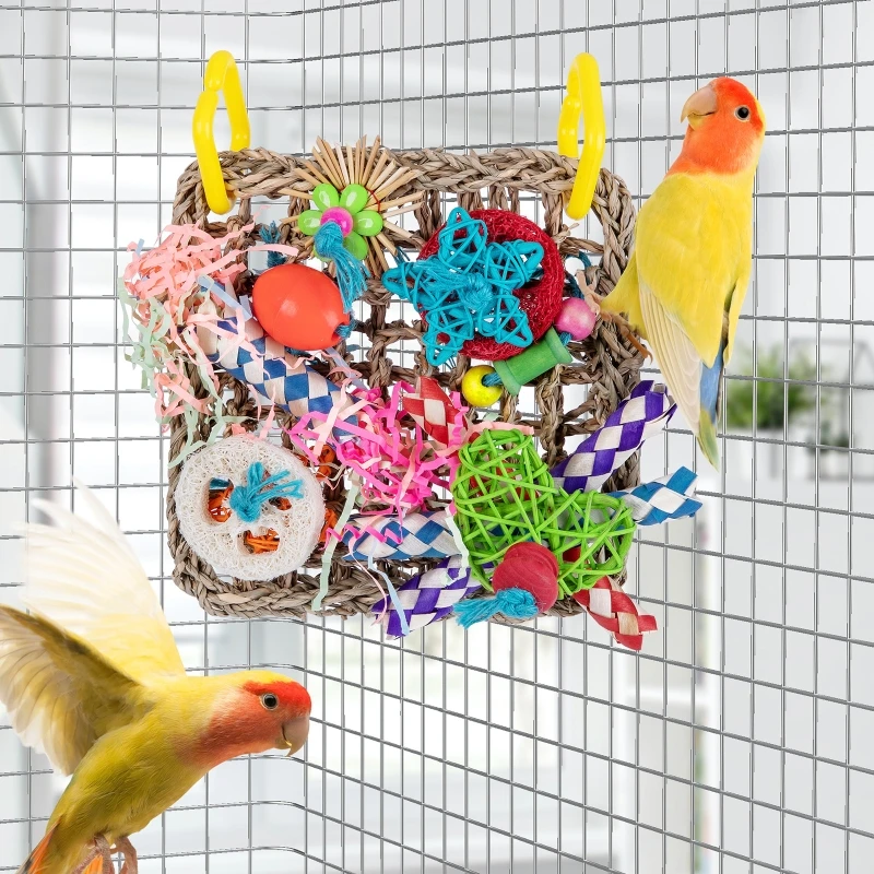 

Colorful Bird Swing Toy, Safe Parrot Cage, Colorful Chewing Toys, Five-Pointed Star