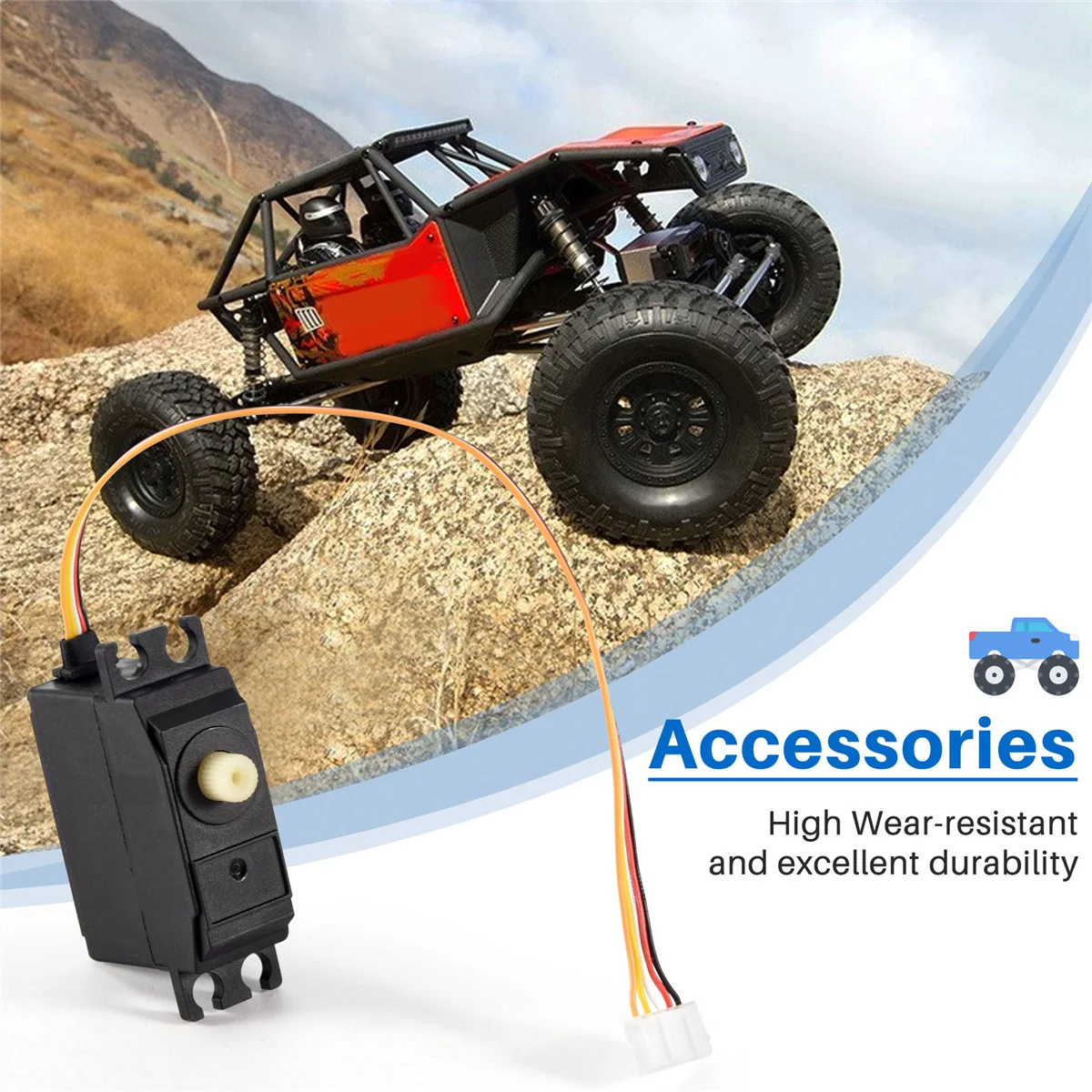 BOFF- Servo de cinco fios para WLtoys 12428 12427 12423 12628 1/12 RC Car Upgrade Parts Acessórios