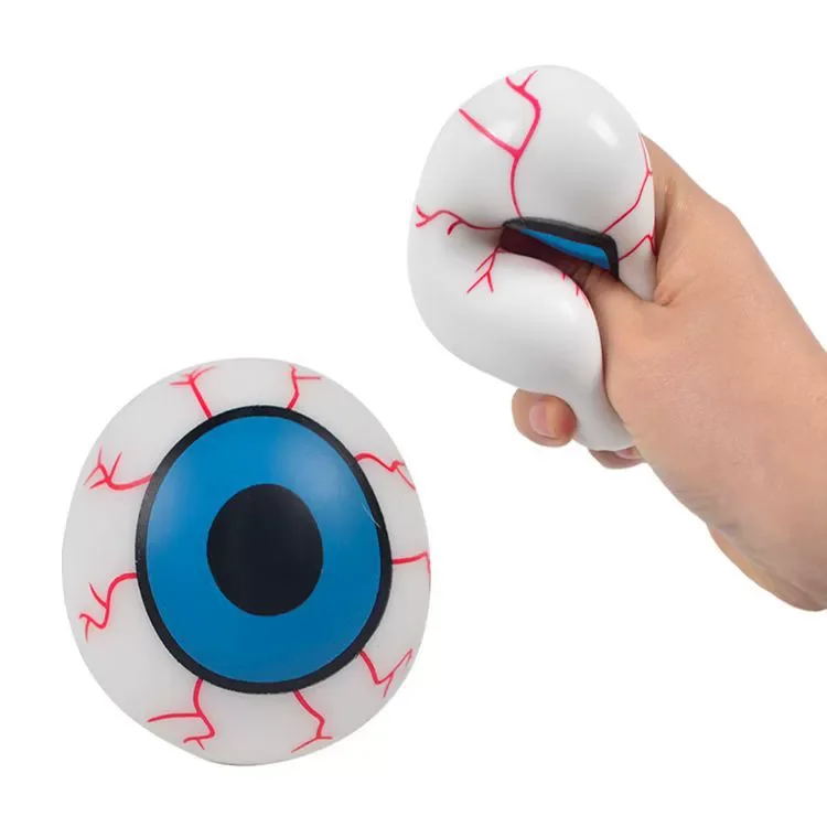 Skull Eyes Brain Stressbälle, Fidget-Spielzeug, sensorische Stresslinderung, Angsttherapie, Rebound-Quetschball für Halloween – Detail 3