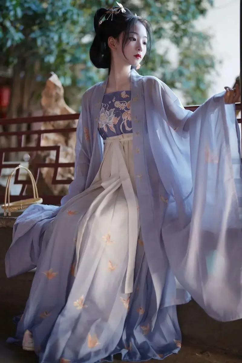 

In Stock Ancient Hanfu Women's Chinese Traditional Carnival Fairy Cosplay Stage Costumes Dance Dresses Party Outfit Tang Dynasty