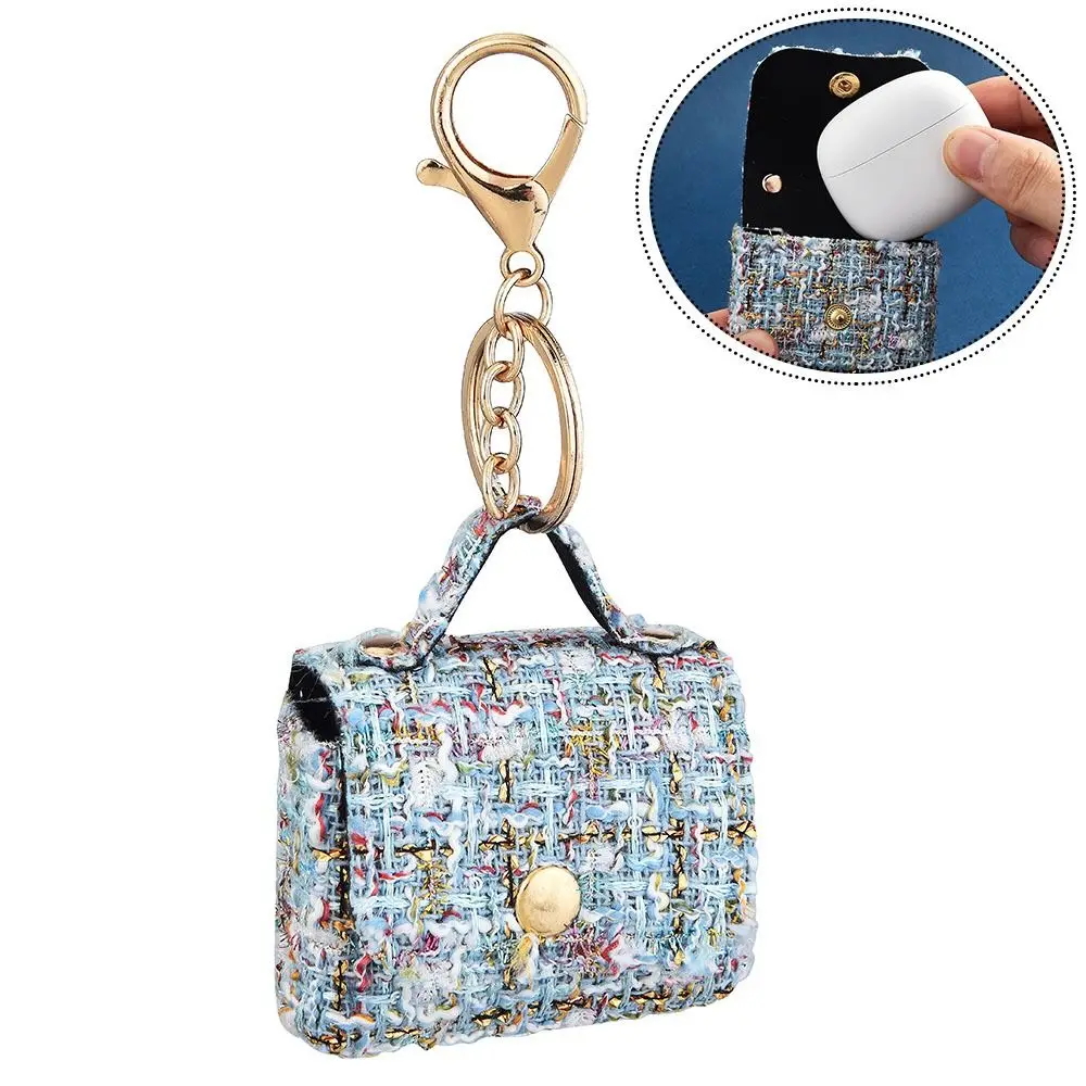 Fashion Small Fragrance Mini Bag Portable PU Earphone Storage Bag Bluetooth Headset Cover Backpack Pendants