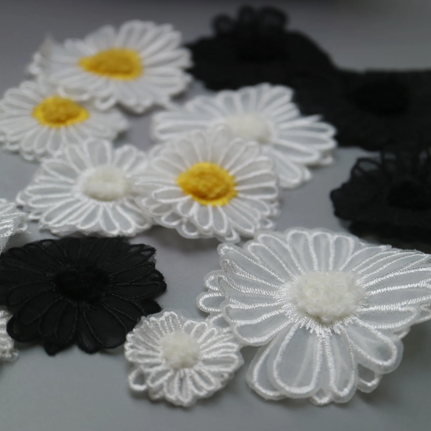 18pc DIY 2-layer flower Patches for clothing Embroidery floral patches for clothes bags decorative parches applique sewing craft