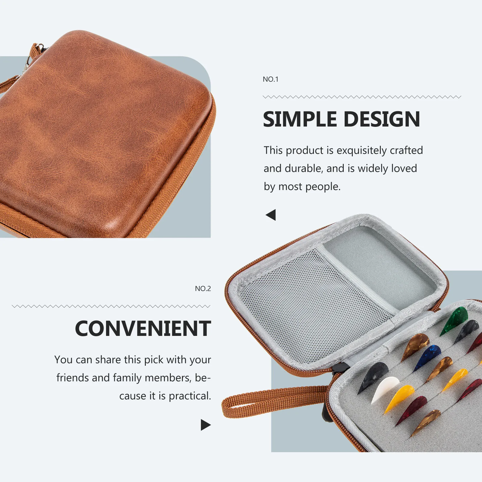 

Pick Storage Box Guitar Plectrum Handbag Portable Plectrums Holder Eva Picks for Acoustic Pouch