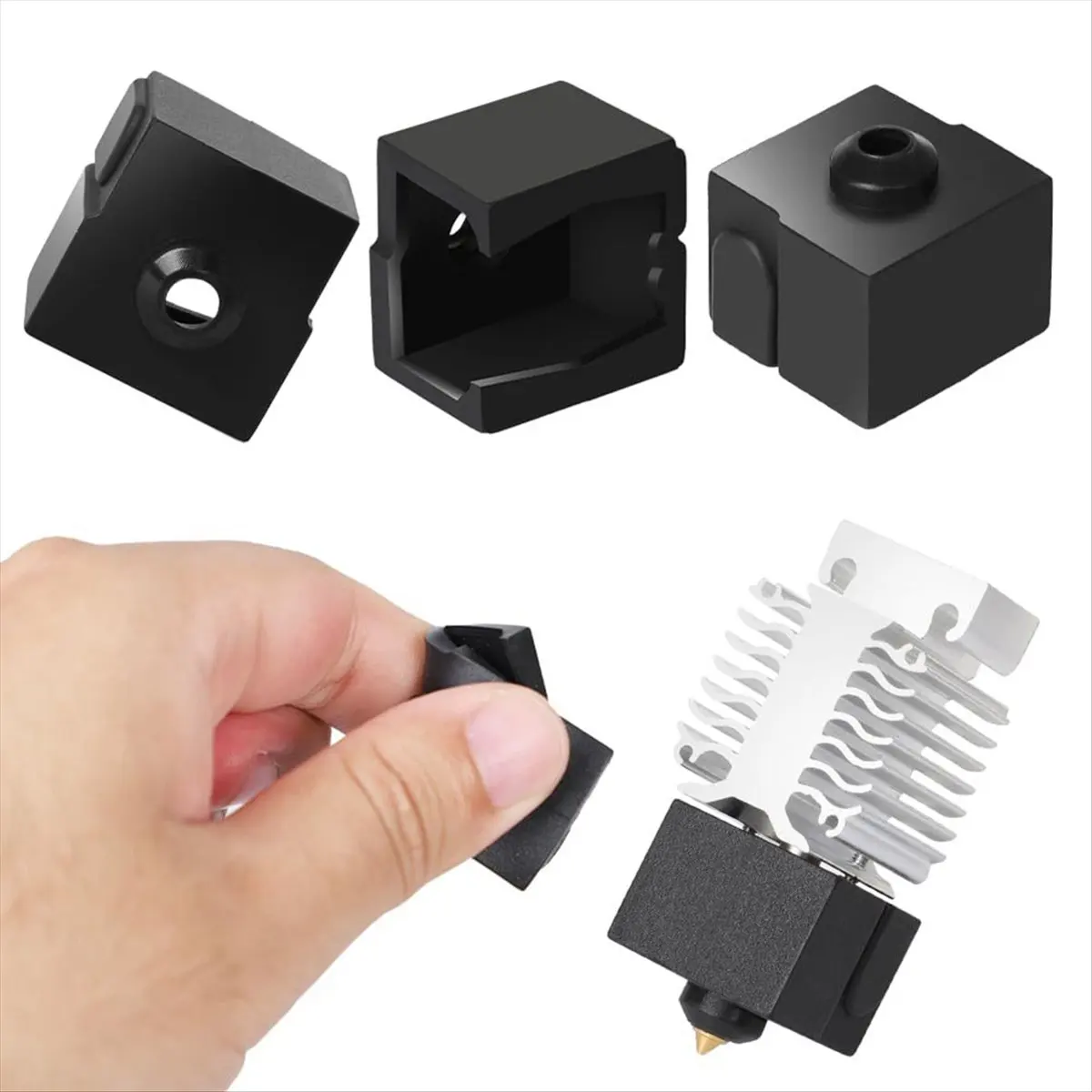【2105 Popular】3d Printer Accessories V3 SE Hot End Extrusion Nozzle Heating Block High Temperature Protective Sleeve Silicone