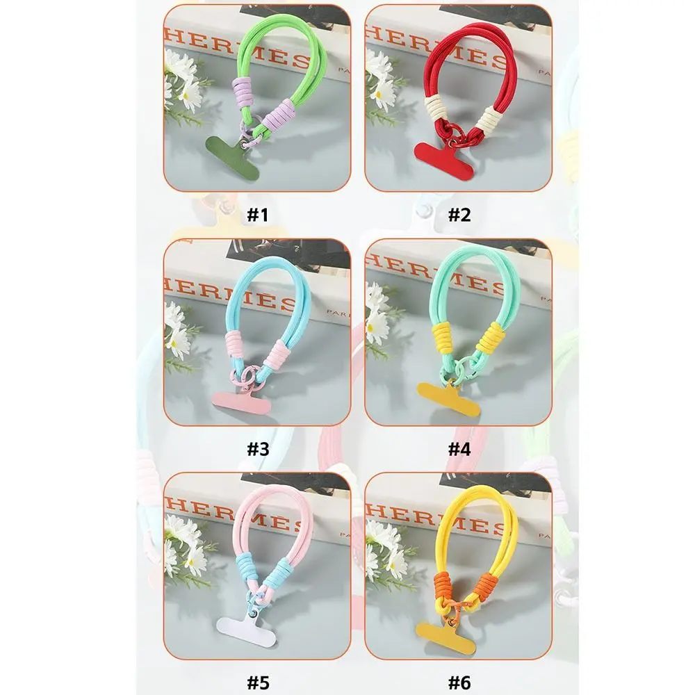 

Woven Candy Colors Phone Chain Candy Colors Dacron Cellphone Anti-Lost Lanyard Iridescence 18.5cm Mobile Phone Wrist Rope