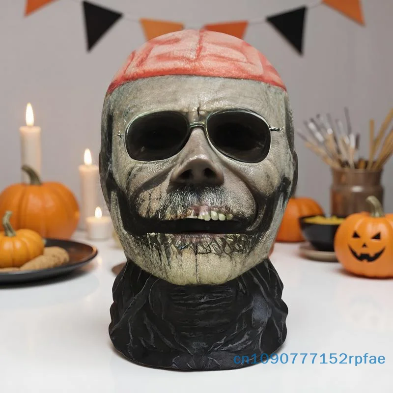 

1 Pc Halloween Ghost Face 3D Printed Mask Stretch Mesh Full Face Mask Skull Headdress Funny Party Halloween Horror Cosplay Props